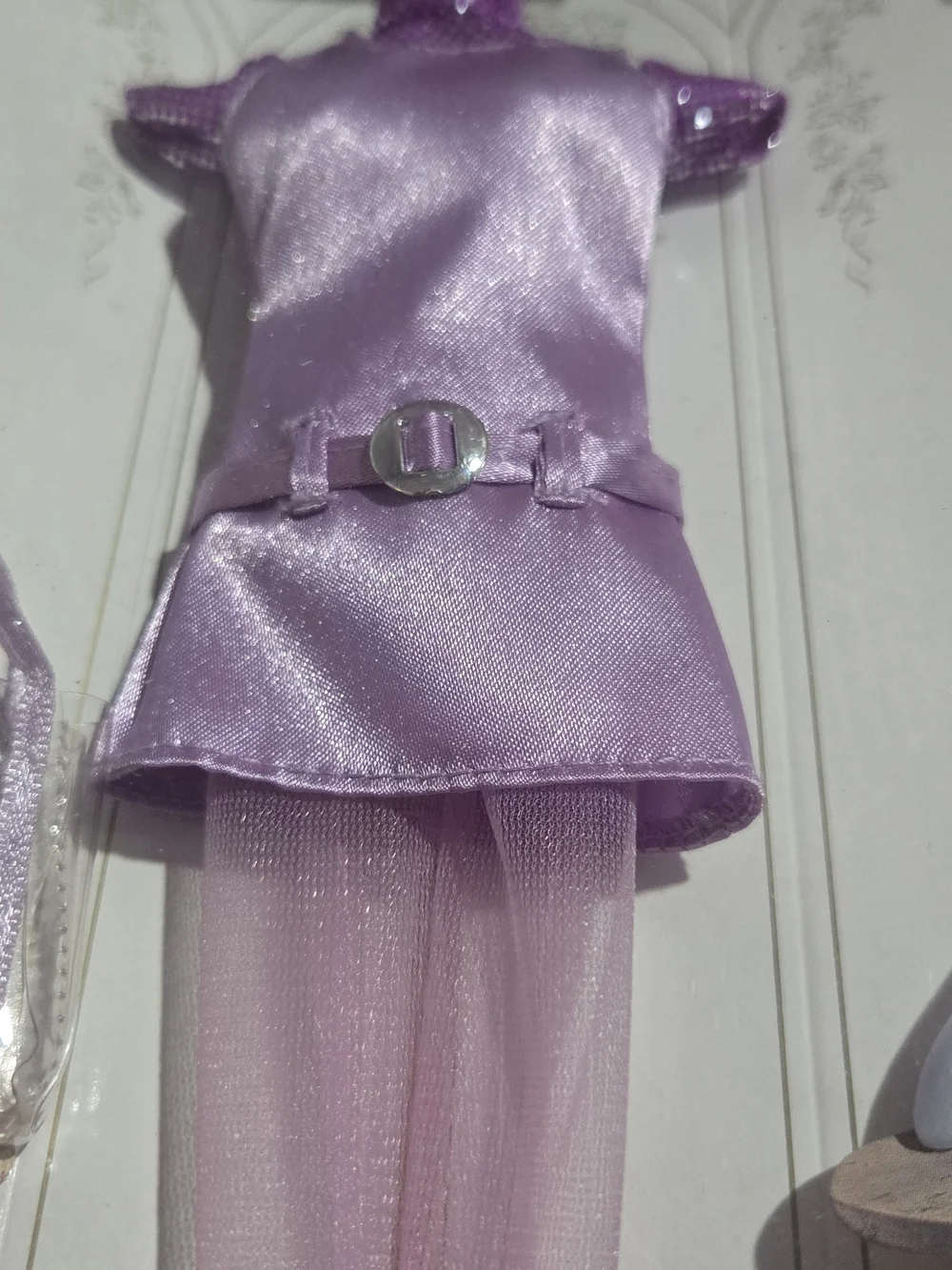 1996 Barbie Fashion Avenue Boutique Purple Sparkle Mini Dress Outfit 14980 NIB